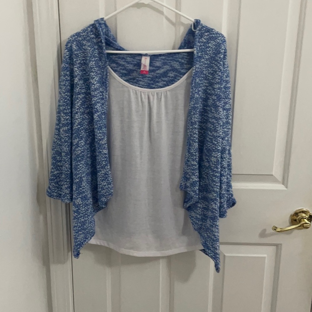 Connected Tank Top and Cardigan with Hoodie Combo